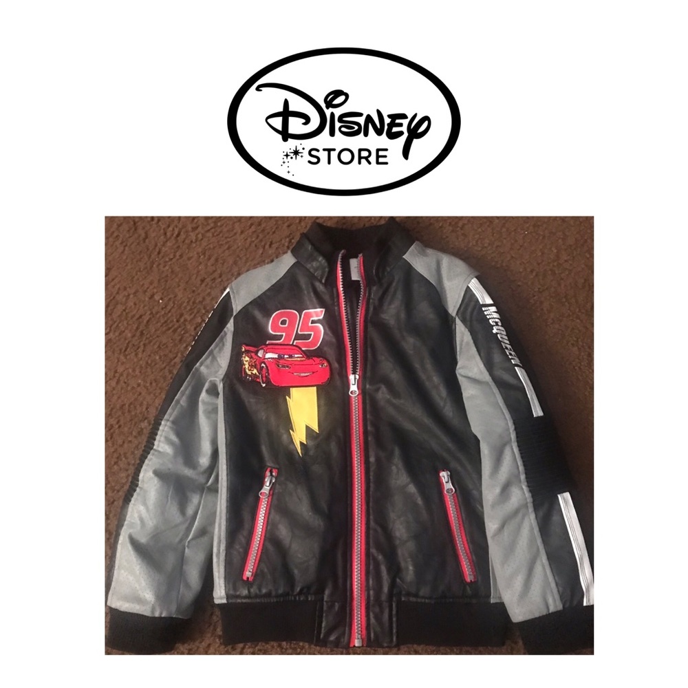 🏎Disney Store Black Leather Jacket👦🏻